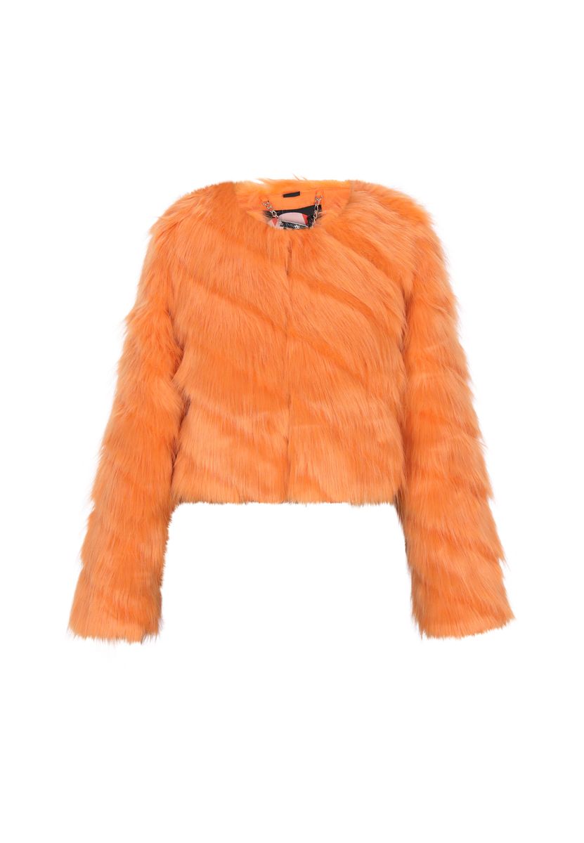 Kurze Jacke aus flauschigem Webpelz