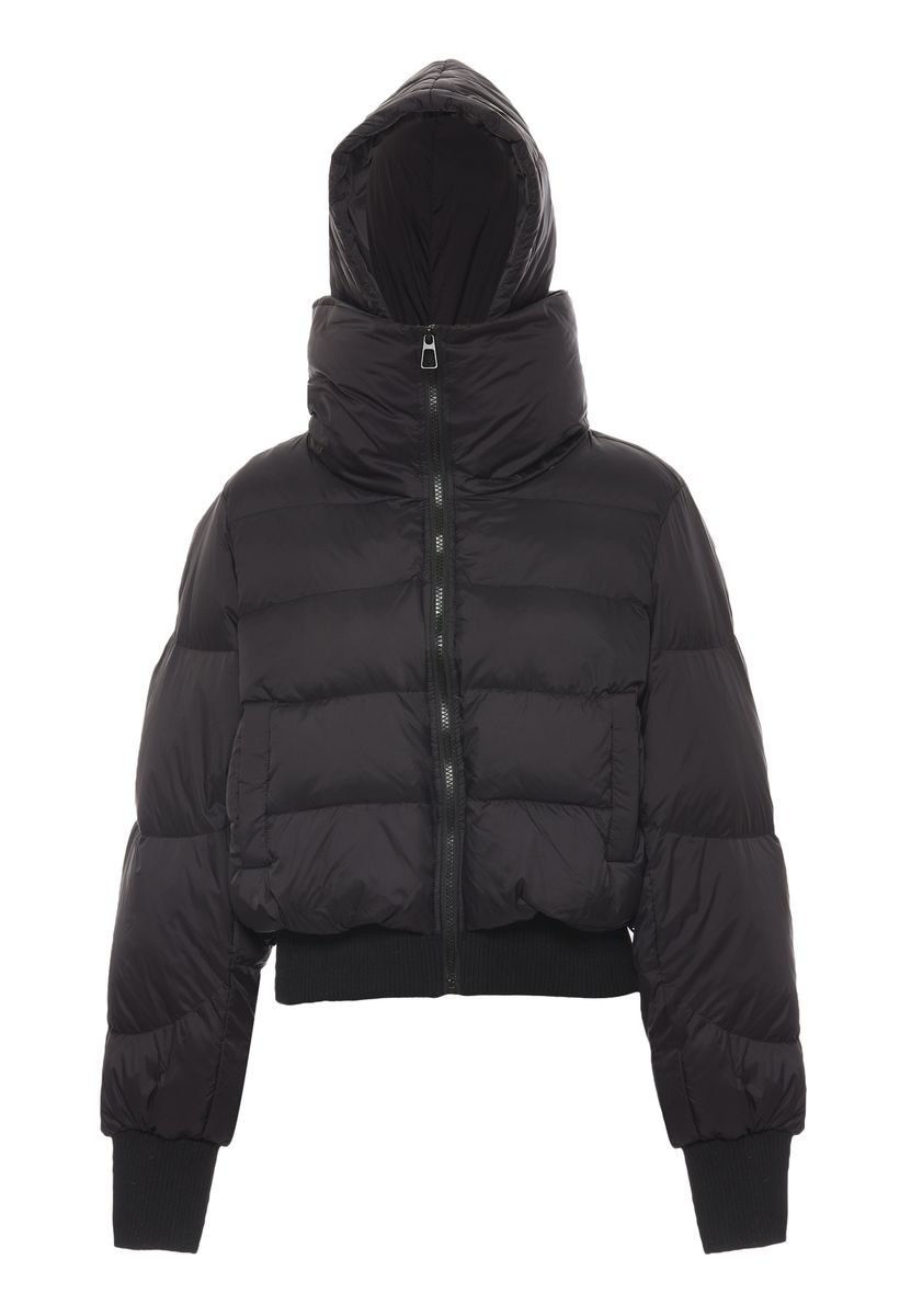 Kurze Steppjacke mit Stehkragen