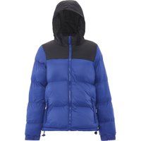 Zweifarbige Pufferjacke mit Kapuze