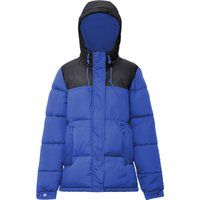 Zweifarbige wattierte Kapuzen-Pufferjacke