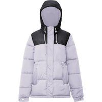 Zweifarbige Steppjacke mit Kapuze