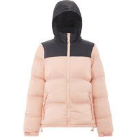 Zweifarbige Steppjacke mit Kapuze