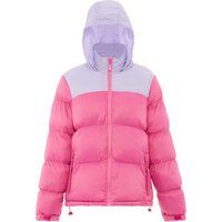 Zweifarbige Steppjacke mit Kapuze