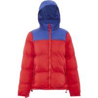 Zweifarbige Steppjacke mit Kapuze