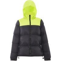Zweifarbige Wattierte Pufferjacke mit Kapuze