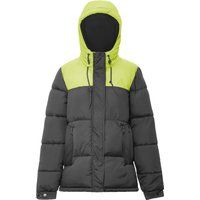 Zweifarbige wattierte Pufferjacke mit Kapuze