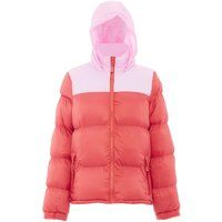 Wattierte Bicolor Pufferjacke mit Kapuze