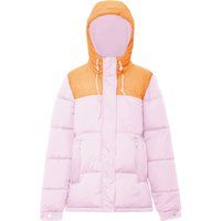 Wattierte Color-Block Jacke mit Kapuze