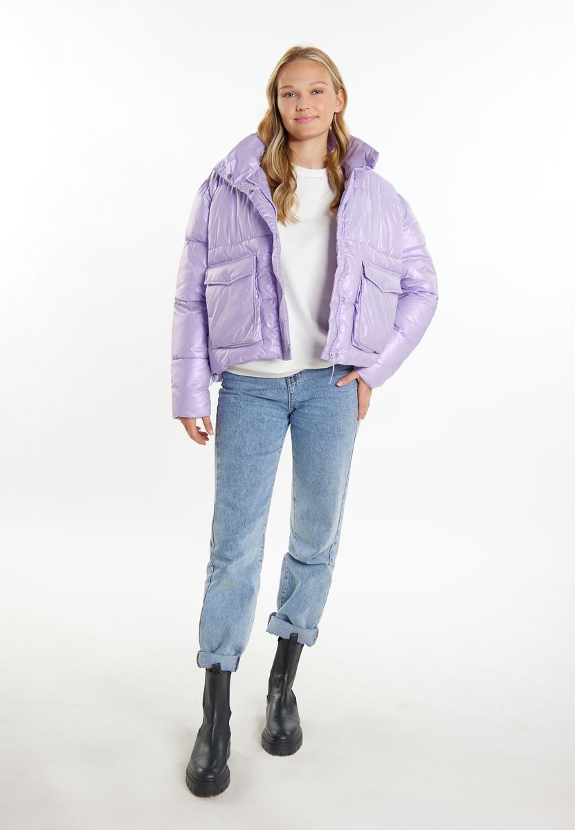 Wattierte Steppjacke mit Stehkragen