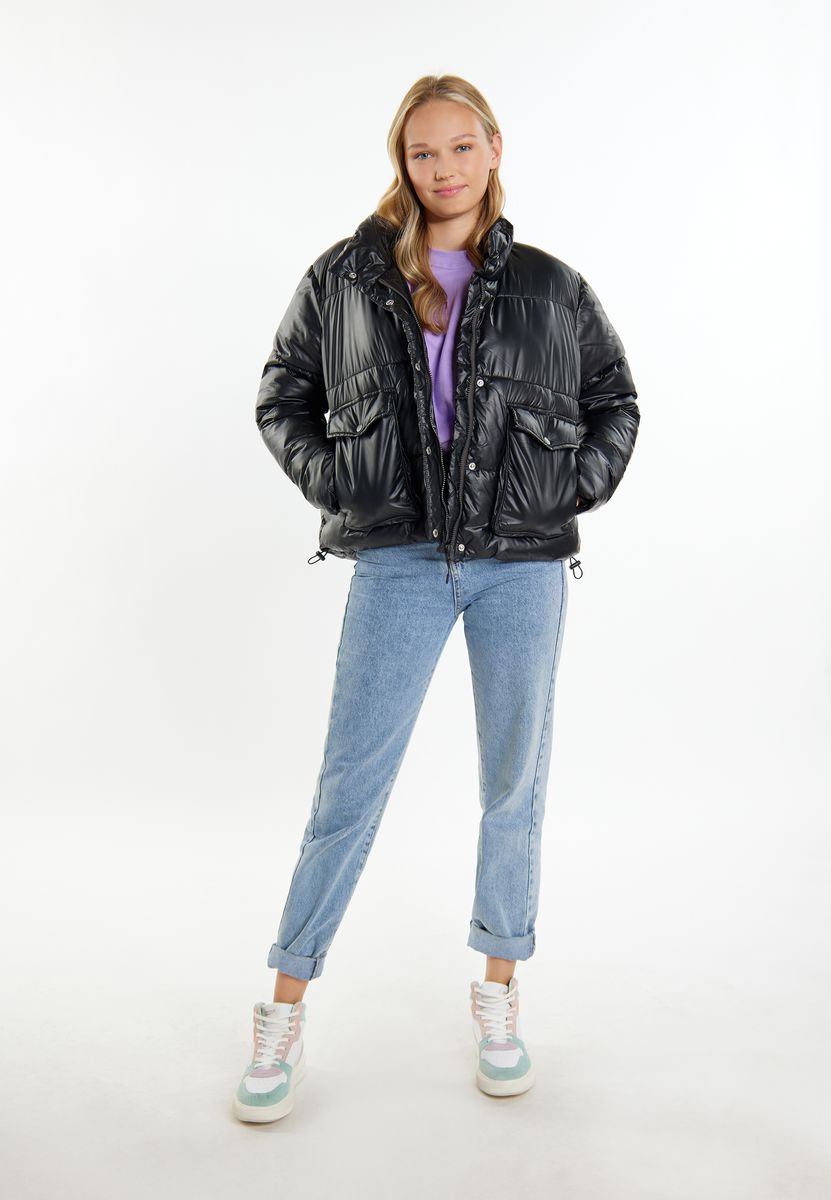 Schimmernde gesteppte Utility-Pufferjacke