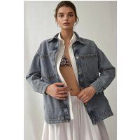 Oversized Jeansjacke mit Taschen