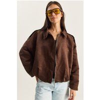 Oversized Bomberjacke aus Kunstleder