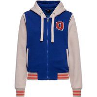 College-Sweatjacke mit Kapuze und Stickerei