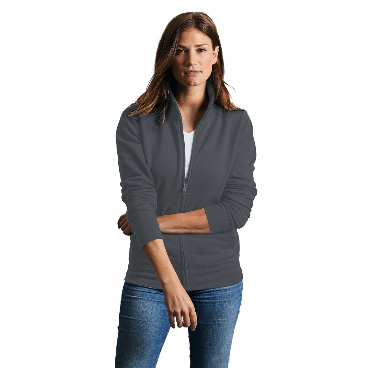 Taillierte Fleecejacke mit Reißverschluss