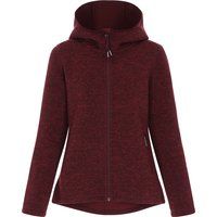 Melange-Fleecejacke mit Kapuze