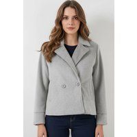 Strukturierte Kurzjacke mit Doppelreiher