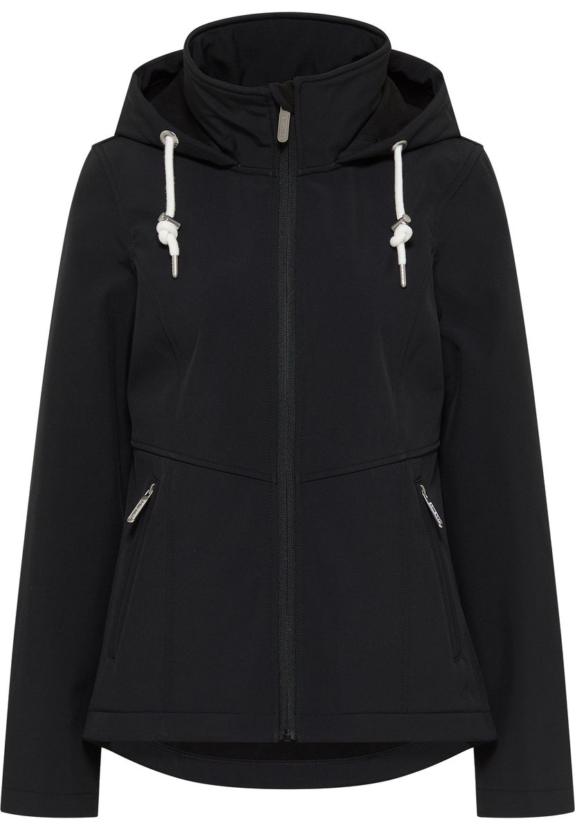 Taillierte Softshelljacke mit Kapuze