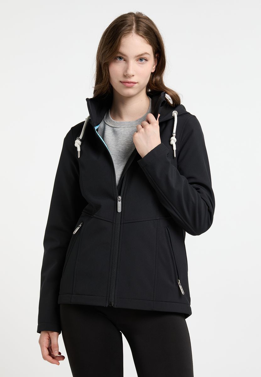 Taillierte Softshelljacke mit Kapuze