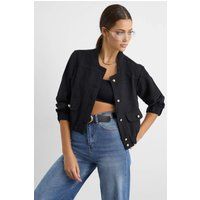 Strukturierte Tweed-Bomberjacke
