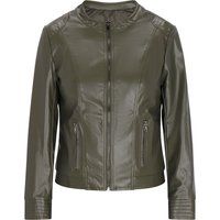 Kragenlose Bikerjacke aus Kunstleder