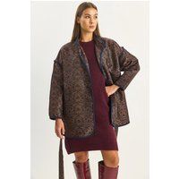 Übergroße Jacquard-Gürteljacke in Wickeloptik