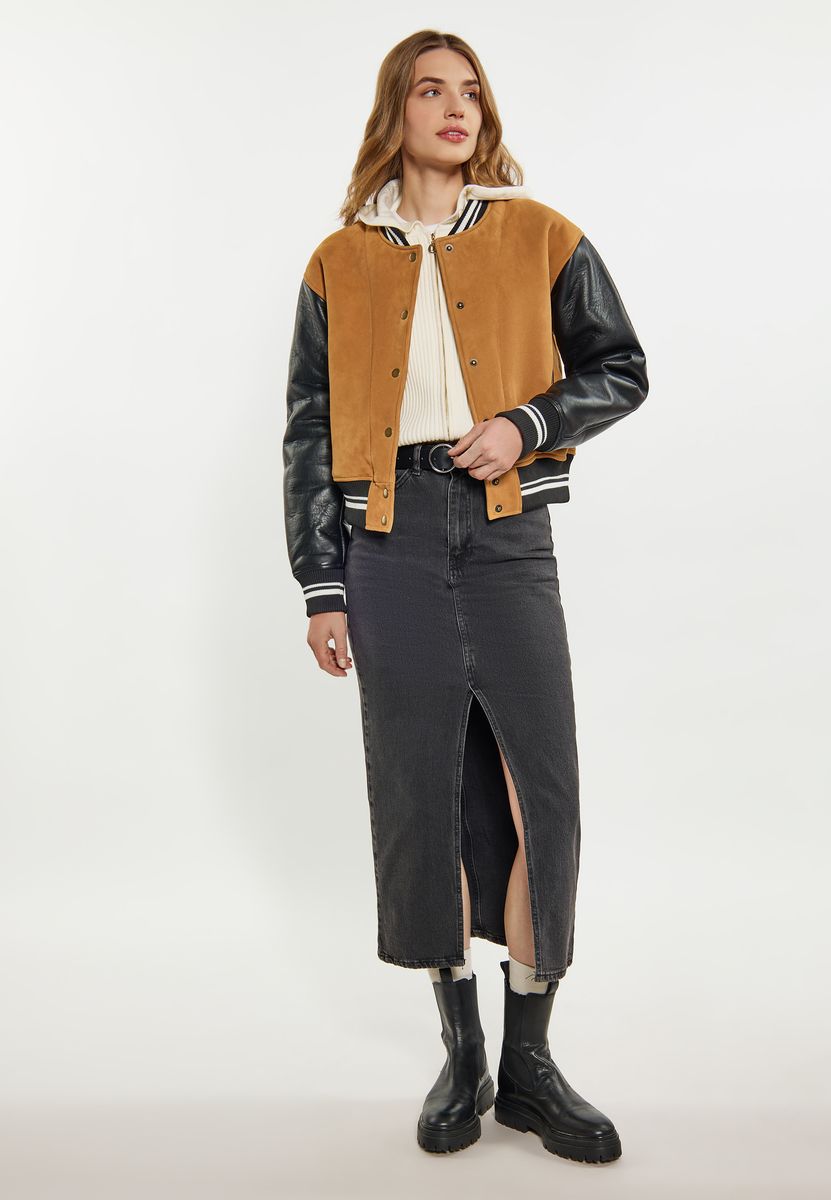 Retro Two-Tone College Bomberjacke