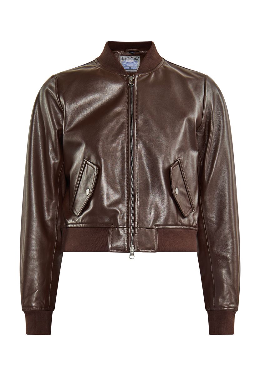Leder-Bomberjacke im Vintage-Stil