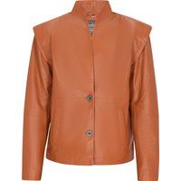 Vintage-Lederjacke mit markanter Schulterpartie