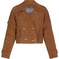 Kurze zweireihige Wildlederjacke