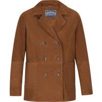Zweireihige Velourslederjacke mit Reverskragen