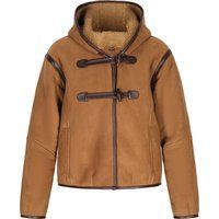 Suede-Kapuzenjacke im Vintage-Duffle-Stil