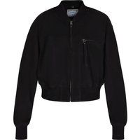Kurze Bomberjacke aus Veloursleder