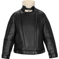 Vintage-Bikerjacke mit Teddyfell-Futter