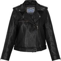 Zeitlose Bikerjacke aus genarbtem Leder