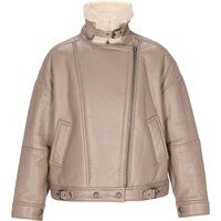 Gefütterte Leder-Aviator-Jacke