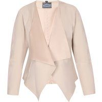 Elegante Drapierte Jacke in Wildlederoptik