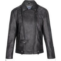 Authentische Bikerjacke aus gewaschenem Leder