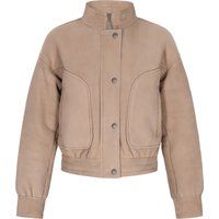 Klassische Ziegenvelours-Lederjacke