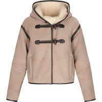 Wildlederjacke mit Kapuze und Teddyfutter