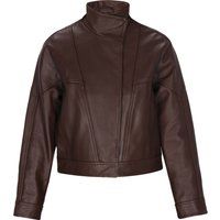 Vintage-Lederjacke mit Stehkragen