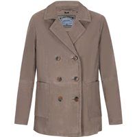 Zweireihige Jacke aus Veloursleder