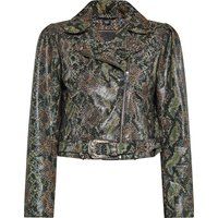 Kurze Snake-Print-Jacke im Western-Stil