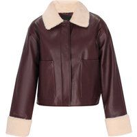 Lederjacke mit Teddyfell-Besatz