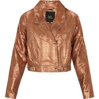 Bikerjacke mit Metallic Schlangenmuster