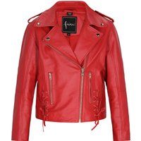 Kurze Bikerjacke mit seitlicher Schnürung