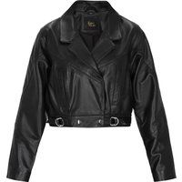 Kurze Bikerjacke im Relaxed-Fit