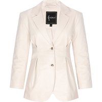 Eleganter taillierter Kunstleder-Blazer
