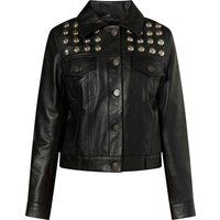 Lederjacke aus Lammnappa mit Nieten