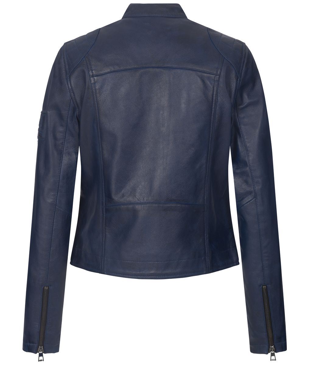 Geschmeidige Lederjacke mit gesteppten Details