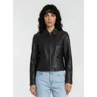 Klassische Lederjacke mit Kragen